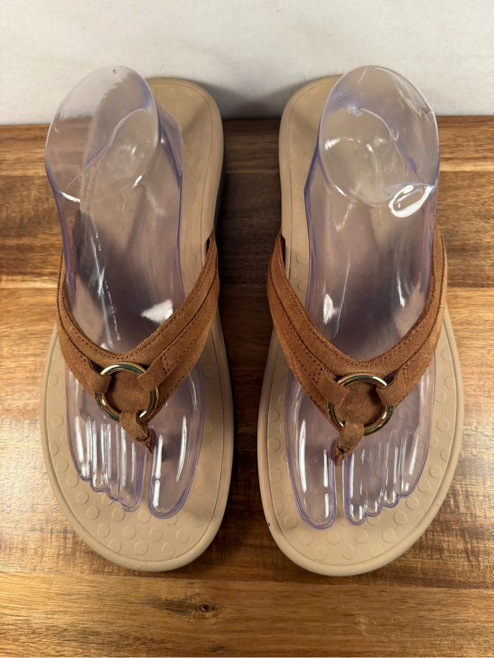 Vionic Tide Aloe Sandals in Mocha Suede Leather Size 12 NWOT